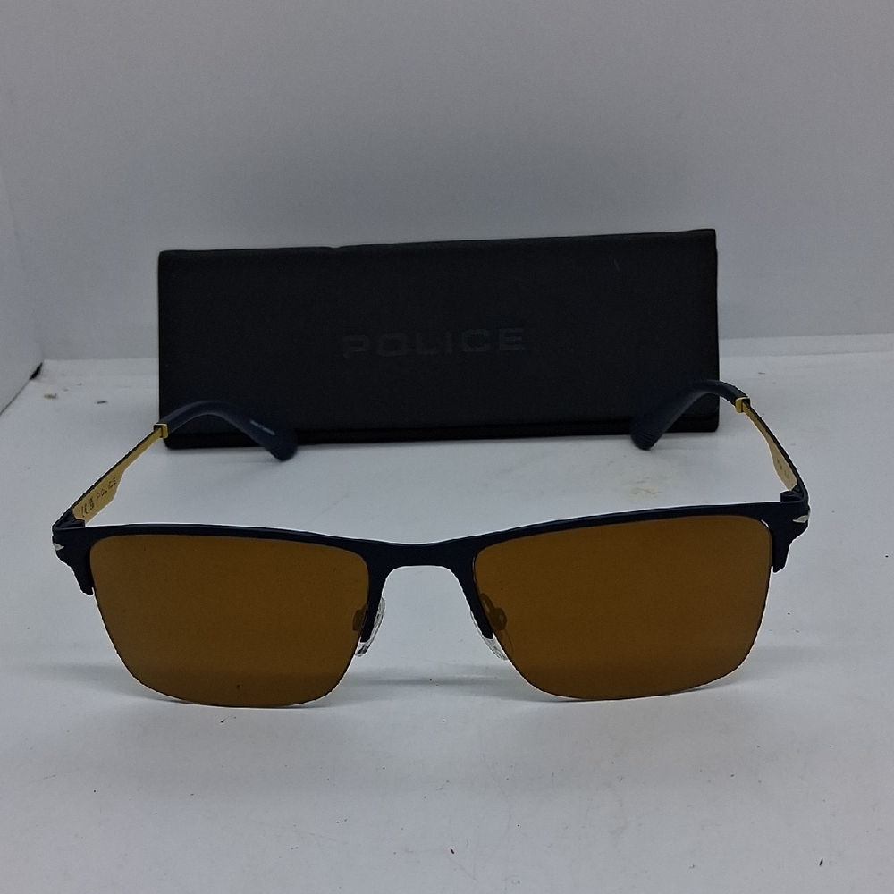 NWOT Mens Police Blue & Yellow Sunglasses